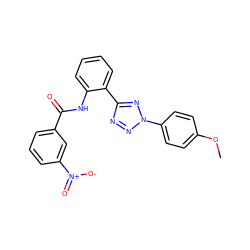 COc1ccc(-n2nnc(-c3ccccc3NC(=O)c3cccc([N+](=O)[O-])c3)n2)cc1 ZINC001772608336