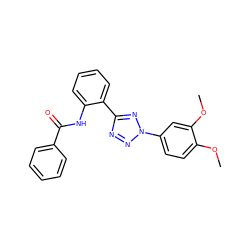 COc1ccc(-n2nnc(-c3ccccc3NC(=O)c3ccccc3)n2)cc1OC ZINC001772580057