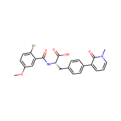 COc1ccc(Br)c(C(=O)N[C@@H](Cc2ccc(-c3cccn(C)c3=O)cc2)C(=O)O)c1 ZINC000034248993