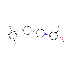 COc1ccc(Br)c(CC2CCN(C3CCN(c4ccc(OC)c(OC)c4)CC3)CC2)c1 ZINC001772647817