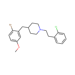 COc1ccc(Br)c(CC2CCN(CCc3ccccc3Cl)CC2)c1 ZINC000039351185