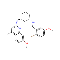 COc1ccc(Br)c(CN[C@H]2CCC[C@H](Nc3cc(C)c4ccc(OC)cc4n3)C2)c1 ZINC000028951093