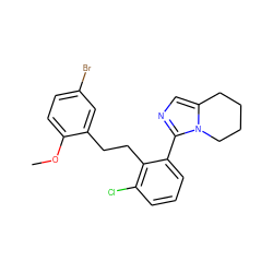 COc1ccc(Br)cc1CCc1c(Cl)cccc1-c1ncc2n1CCCC2 ZINC000027202112