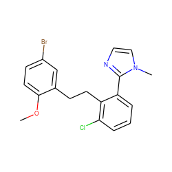 COc1ccc(Br)cc1CCc1c(Cl)cccc1-c1nccn1C ZINC000027206004