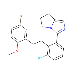 COc1ccc(Br)cc1CCc1c(F)cccc1-c1ncc2n1CCC2 ZINC000027202794