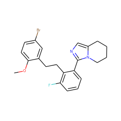 COc1ccc(Br)cc1CCc1c(F)cccc1-c1ncc2n1CCCC2 ZINC000027202788