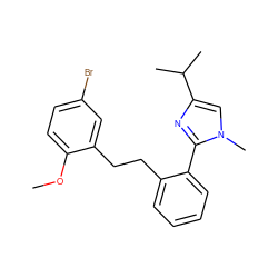 COc1ccc(Br)cc1CCc1ccccc1-c1nc(C(C)C)cn1C ZINC000027200585