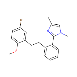 COc1ccc(Br)cc1CCc1ccccc1-c1nc(C)cn1C ZINC000027206431