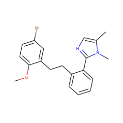 COc1ccc(Br)cc1CCc1ccccc1-c1ncc(C)n1C ZINC000027206500