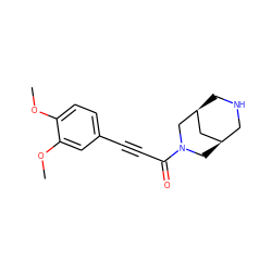 COc1ccc(C#CC(=O)N2C[C@@H]3CNC[C@@H](C3)C2)cc1OC ZINC000103257453