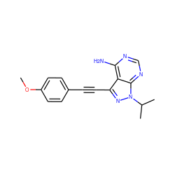 COc1ccc(C#Cc2nn(C(C)C)c3ncnc(N)c23)cc1 ZINC000653764430
