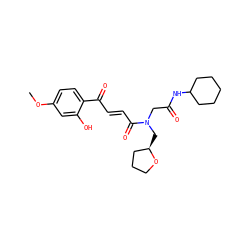 COc1ccc(C(=O)/C=C/C(=O)N(CC(=O)NC2CCCCC2)C[C@@H]2CCCO2)c(O)c1 ZINC000012491005