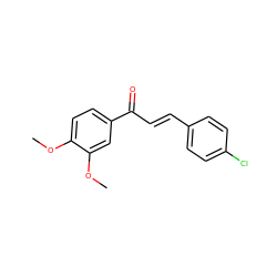 COc1ccc(C(=O)/C=C/c2ccc(Cl)cc2)cc1OC ZINC000004242417