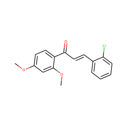 COc1ccc(C(=O)/C=C/c2ccccc2Cl)c(OC)c1 ZINC000004992017