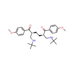 COc1ccc(C(=O)[C@@H](CC[C@H](CNC(C)(C)C)C(=O)c2ccc(OC)cc2)CNC(C)(C)C)cc1 ZINC000006075186