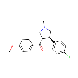 COc1ccc(C(=O)[C@@H]2CN(C)C[C@H]2c2ccc(Cl)cc2)cc1 ZINC000005525672