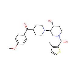 COc1ccc(C(=O)C2CCN([C@@H]3CN(C(=O)c4sccc4C)CC[C@H]3O)CC2)cc1 ZINC000084689065