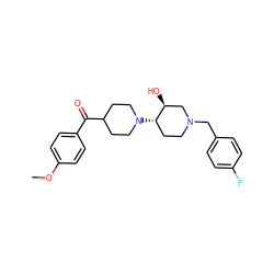 COc1ccc(C(=O)C2CCN([C@H]3CCN(Cc4ccc(F)cc4)C[C@@H]3O)CC2)cc1 ZINC000072177180