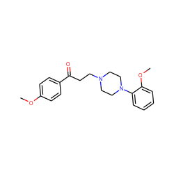COc1ccc(C(=O)CCN2CCN(c3ccccc3OC)CC2)cc1 ZINC000053040614