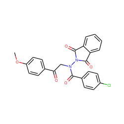 COc1ccc(C(=O)CN(C(=O)c2ccc(Cl)cc2)N2C(=O)c3ccccc3C2=O)cc1 ZINC000001079641