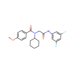 COc1ccc(C(=O)N(CC(=O)Nc2cc(F)cc(F)c2)C2CCCCC2)cc1 ZINC000072127787