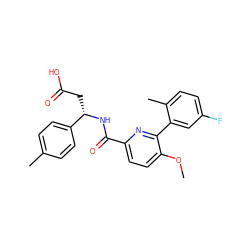 COc1ccc(C(=O)N[C@@H](CC(=O)O)c2ccc(C)cc2)nc1-c1cc(F)ccc1C ZINC000203327096