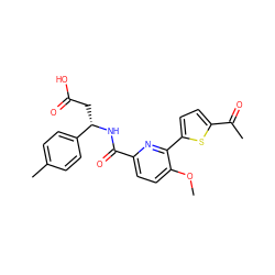 COc1ccc(C(=O)N[C@@H](CC(=O)O)c2ccc(C)cc2)nc1-c1ccc(C(C)=O)s1 ZINC000261179238