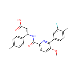 COc1ccc(C(=O)N[C@@H](CC(=O)O)c2ccc(C)cc2)nc1-c1ccc(C)c(F)c1 ZINC000261162719