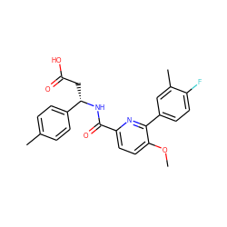 COc1ccc(C(=O)N[C@@H](CC(=O)O)c2ccc(C)cc2)nc1-c1ccc(F)c(C)c1 ZINC000261186387