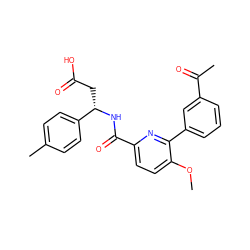 COc1ccc(C(=O)N[C@@H](CC(=O)O)c2ccc(C)cc2)nc1-c1cccc(C(C)=O)c1 ZINC000261106229