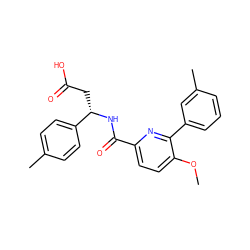 COc1ccc(C(=O)N[C@@H](CC(=O)O)c2ccc(C)cc2)nc1-c1cccc(C)c1 ZINC000261172376