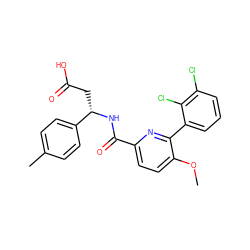 COc1ccc(C(=O)N[C@@H](CC(=O)O)c2ccc(C)cc2)nc1-c1cccc(Cl)c1Cl ZINC000203325951