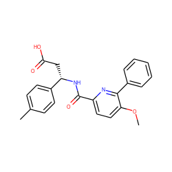 COc1ccc(C(=O)N[C@@H](CC(=O)O)c2ccc(C)cc2)nc1-c1ccccc1 ZINC000203324633