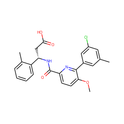 COc1ccc(C(=O)N[C@@H](CC(=O)O)c2ccccc2C)nc1-c1cc(C)cc(Cl)c1 ZINC000261192002