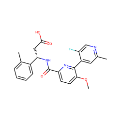 COc1ccc(C(=O)N[C@@H](CC(=O)O)c2ccccc2C)nc1-c1cc(C)ncc1F ZINC000261139387