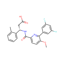 COc1ccc(C(=O)N[C@@H](CC(=O)O)c2ccccc2C)nc1-c1cc(F)cc(F)c1 ZINC000261117237