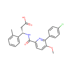 COc1ccc(C(=O)N[C@@H](CC(=O)O)c2ccccc2C)nc1-c1ccc(Cl)cc1 ZINC000203330491