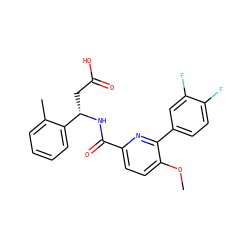 COc1ccc(C(=O)N[C@@H](CC(=O)O)c2ccccc2C)nc1-c1ccc(F)c(F)c1 ZINC000203330523