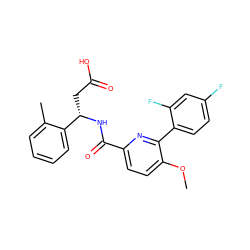 COc1ccc(C(=O)N[C@@H](CC(=O)O)c2ccccc2C)nc1-c1ccc(F)cc1F ZINC000203894788