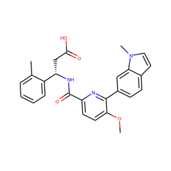 COc1ccc(C(=O)N[C@@H](CC(=O)O)c2ccccc2C)nc1-c1ccc2ccn(C)c2c1 ZINC000261087781