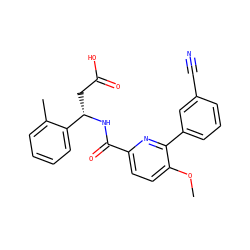 COc1ccc(C(=O)N[C@@H](CC(=O)O)c2ccccc2C)nc1-c1cccc(C#N)c1 ZINC000261165432