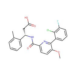 COc1ccc(C(=O)N[C@@H](CC(=O)O)c2ccccc2C)nc1-c1cccc(F)c1Cl ZINC000261101092