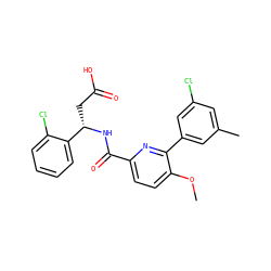 COc1ccc(C(=O)N[C@@H](CC(=O)O)c2ccccc2Cl)nc1-c1cc(C)cc(Cl)c1 ZINC000261168649