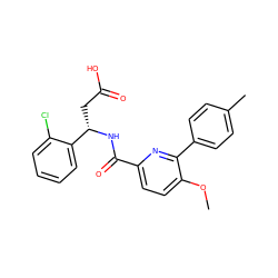 COc1ccc(C(=O)N[C@@H](CC(=O)O)c2ccccc2Cl)nc1-c1ccc(C)cc1 ZINC000261166376