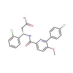 COc1ccc(C(=O)N[C@@H](CC(=O)O)c2ccccc2Cl)nc1-c1ccc(Cl)cc1 ZINC000261117218