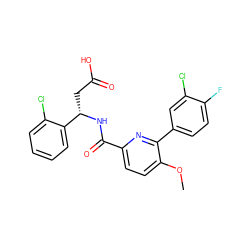 COc1ccc(C(=O)N[C@@H](CC(=O)O)c2ccccc2Cl)nc1-c1ccc(F)c(Cl)c1 ZINC000261081848