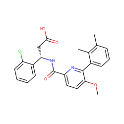 COc1ccc(C(=O)N[C@@H](CC(=O)O)c2ccccc2Cl)nc1-c1cccc(C)c1C ZINC000203332836