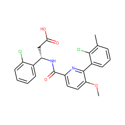 COc1ccc(C(=O)N[C@@H](CC(=O)O)c2ccccc2Cl)nc1-c1cccc(C)c1Cl ZINC000203339097