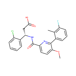 COc1ccc(C(=O)N[C@@H](CC(=O)O)c2ccccc2Cl)nc1-c1cccc(F)c1C ZINC000203333889