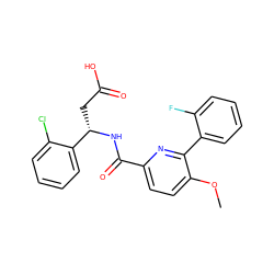 COc1ccc(C(=O)N[C@@H](CC(=O)O)c2ccccc2Cl)nc1-c1ccccc1F ZINC000203888967